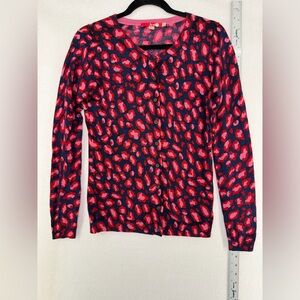 Boden Red and Pink Patterned Cardigan